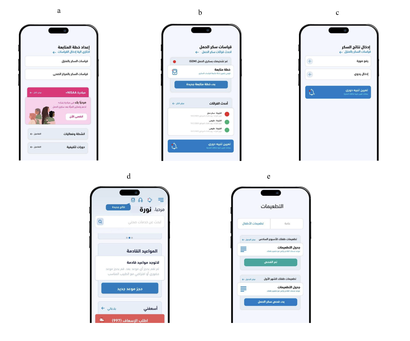Proposed screen design for integration of GDM follow-up feature in Sehhaty app
